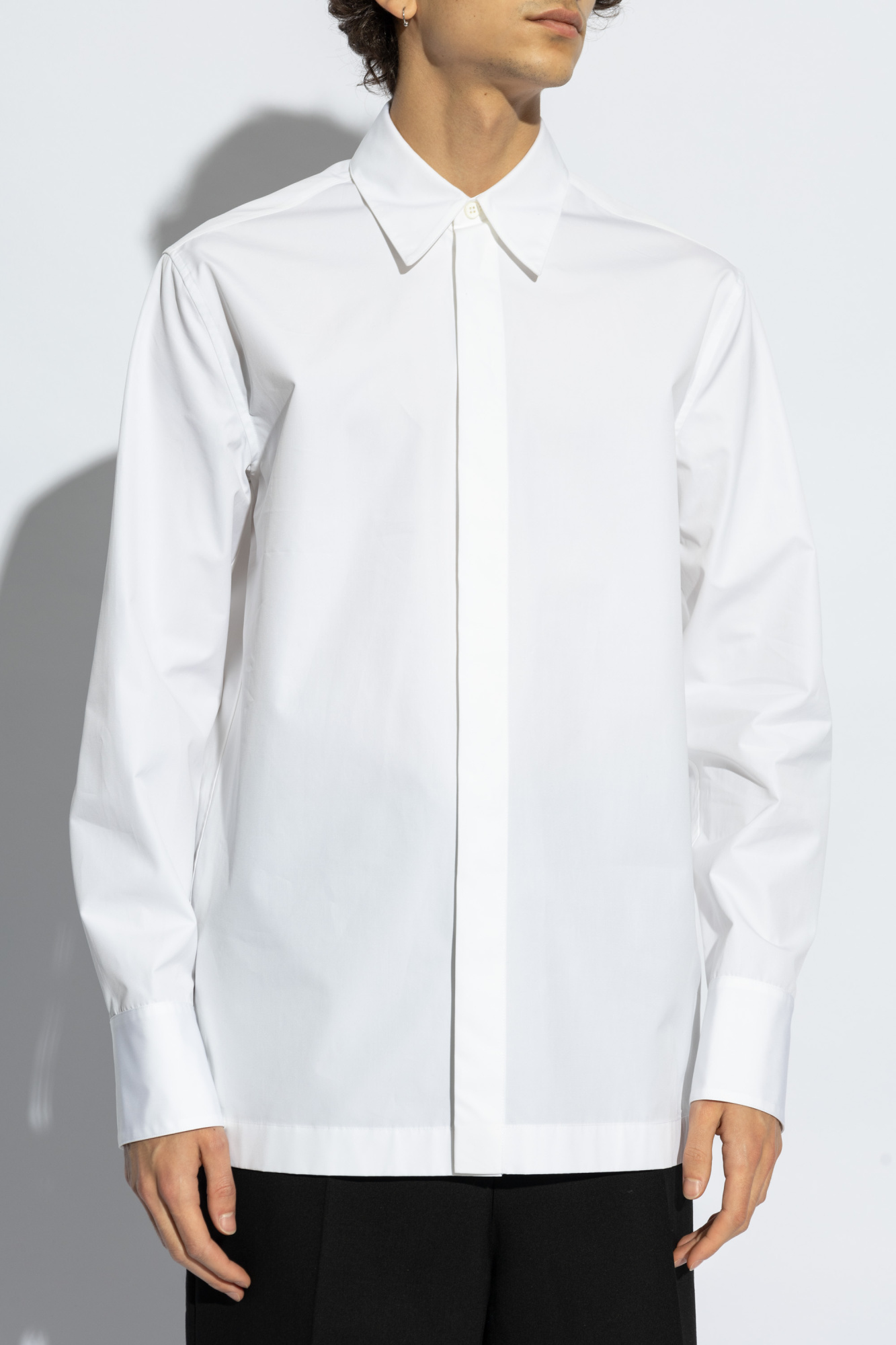 JIL SANDER Cotton shirt with concealed placket | Men's
